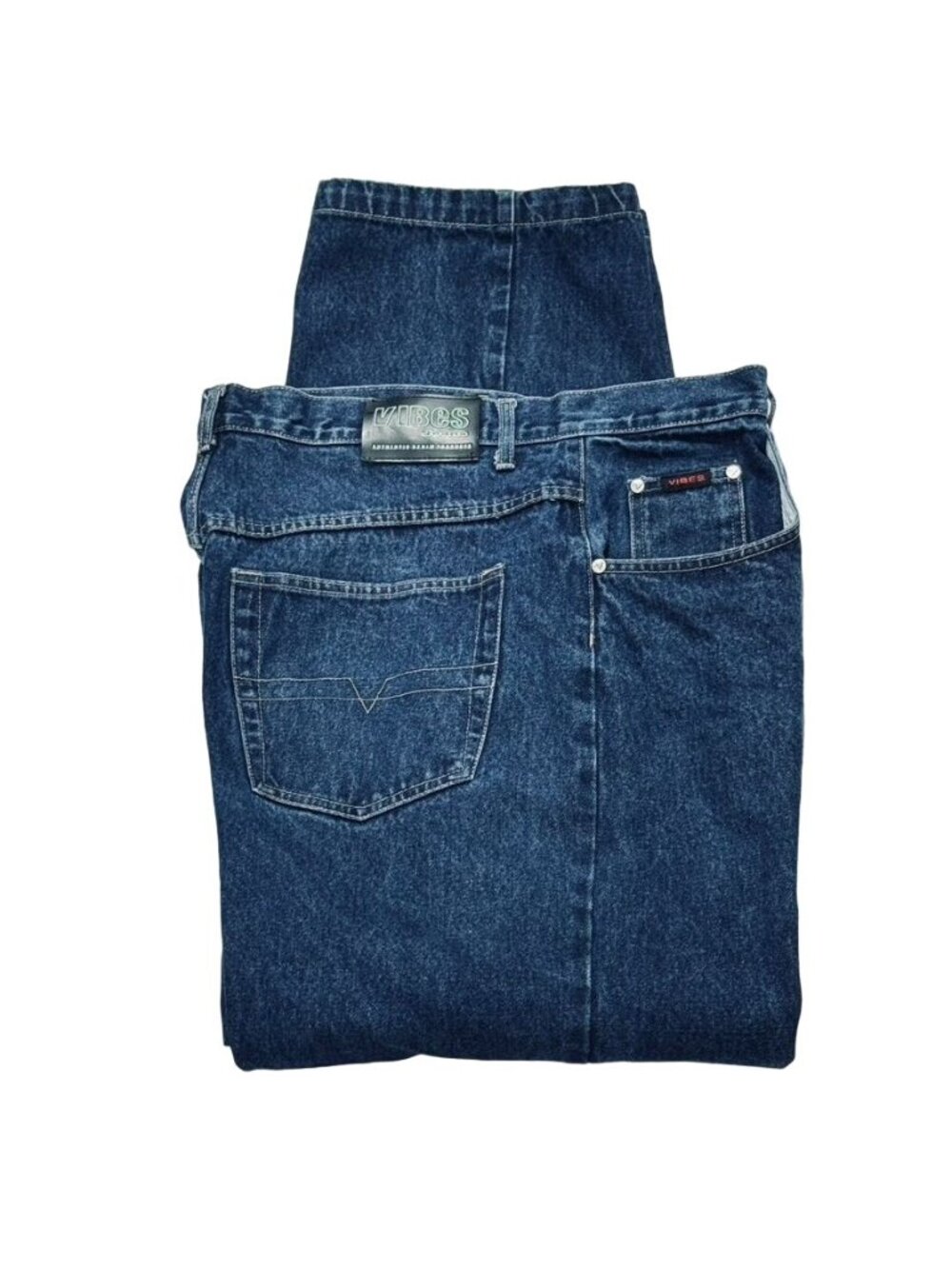 VIBES JEAN Men's Jeans Cotton Blue Denim Breathable Comfortable Fit Belt Loops B